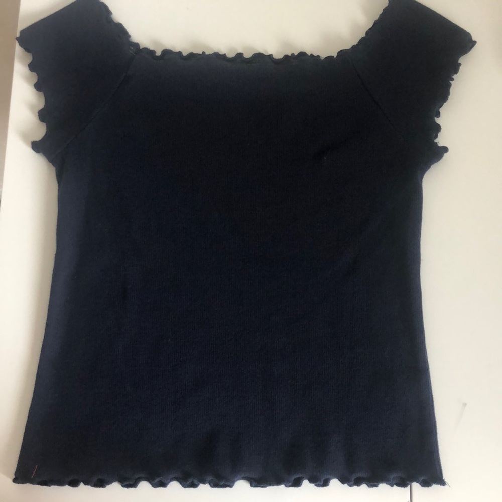 Ribbed Slightly Off The Shoulder Top